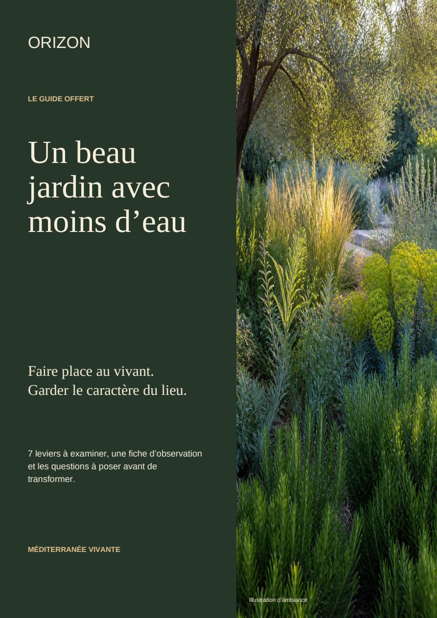 Couverture du guide ORIZON Un beau jardin avec moins d’eau