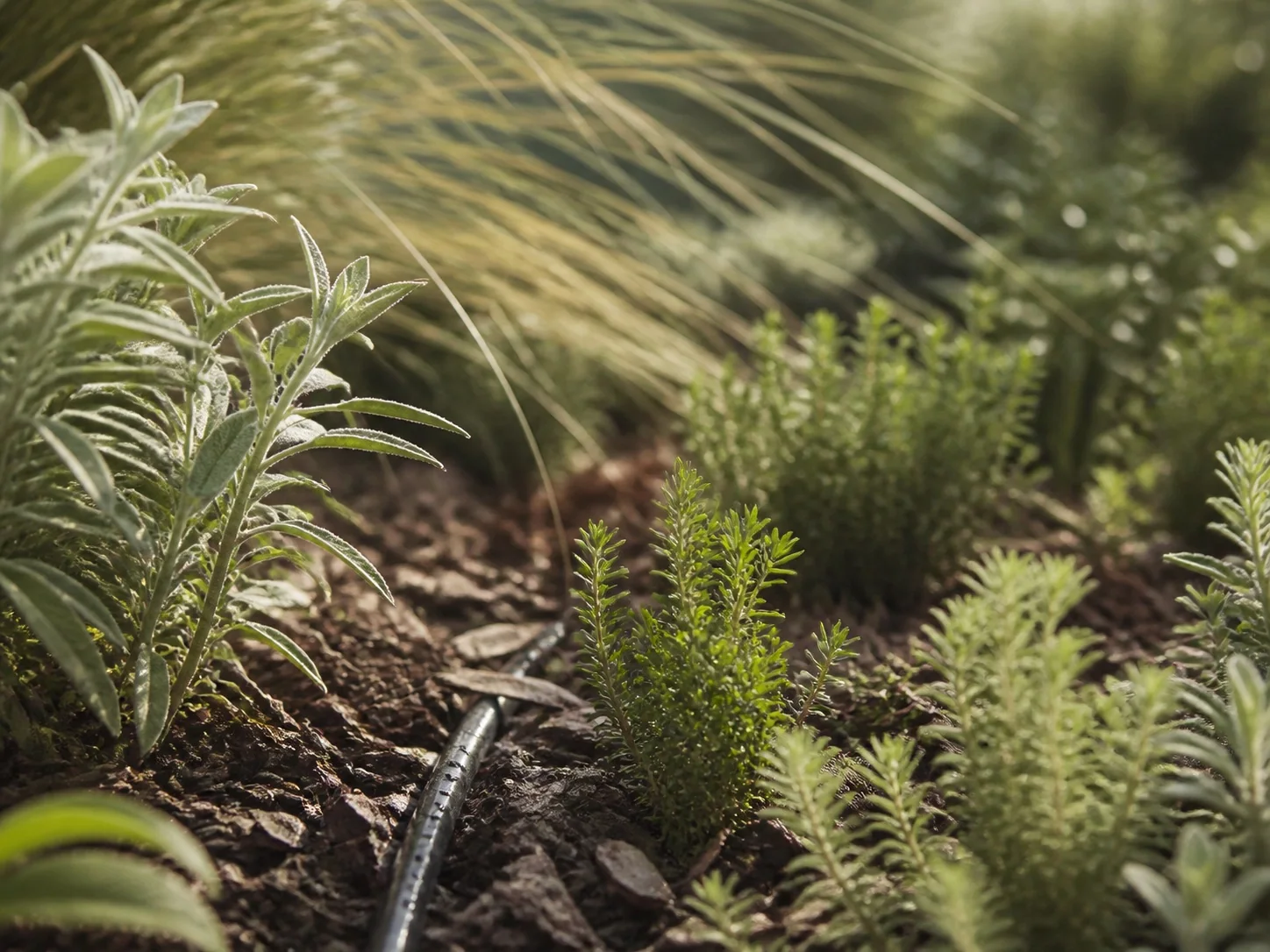 Sol vivant et irrigation économe au pied de plantes méditerranéennes