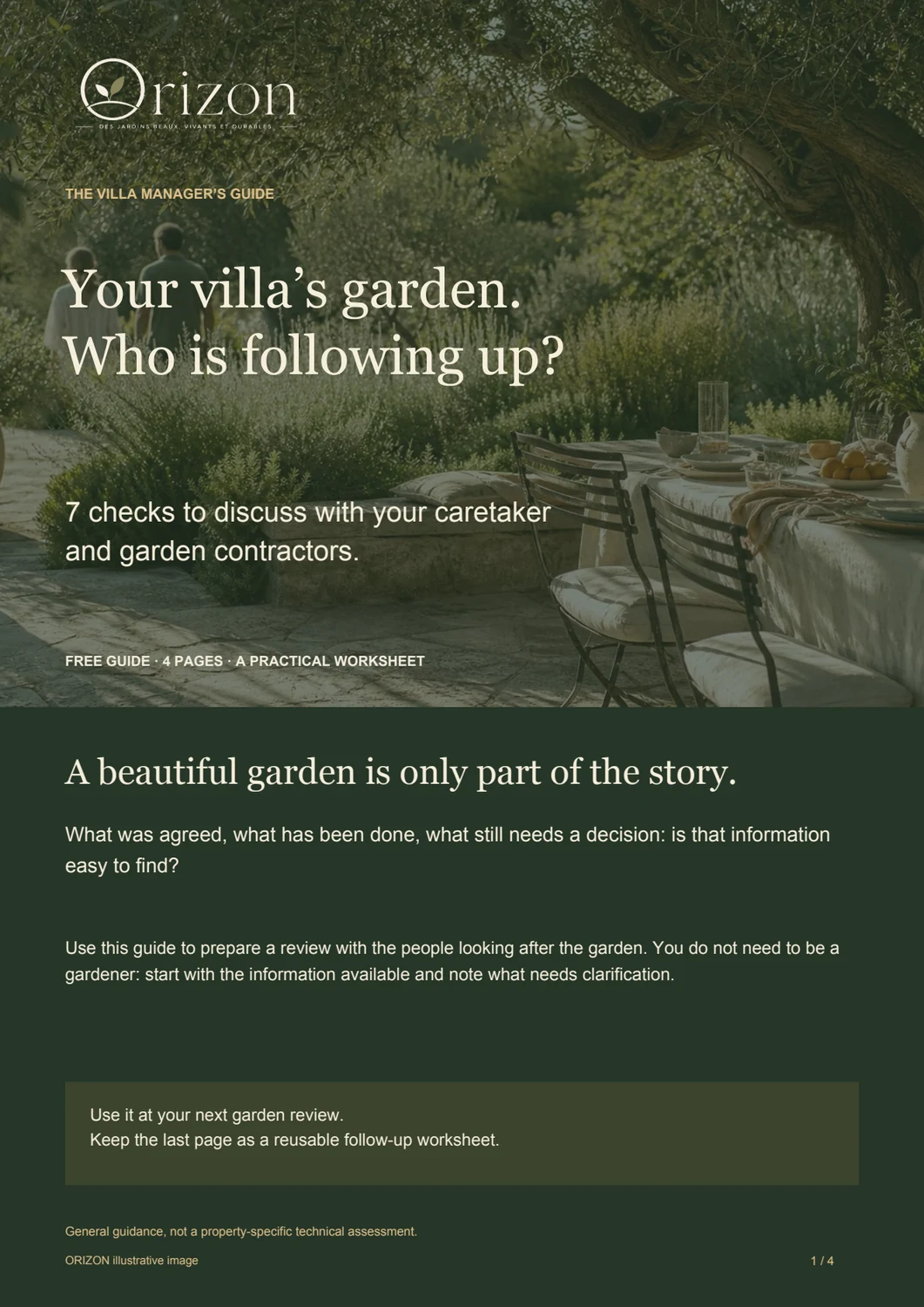 The free guide · 4 pages in English