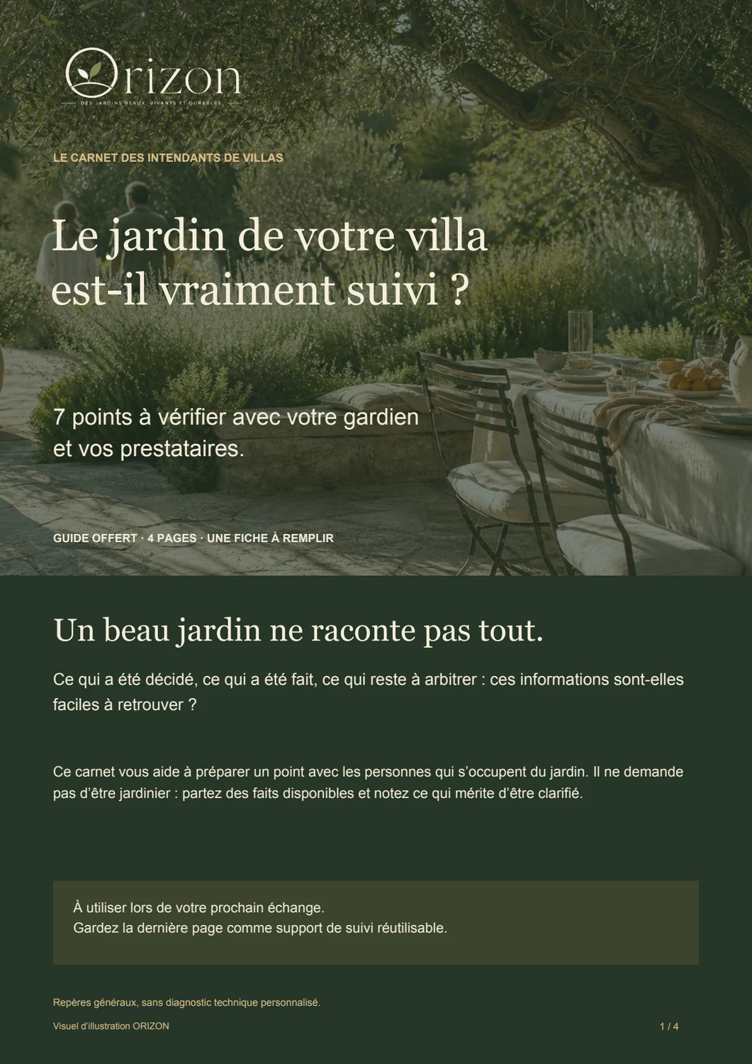 Le guide offert · 4 pages en français